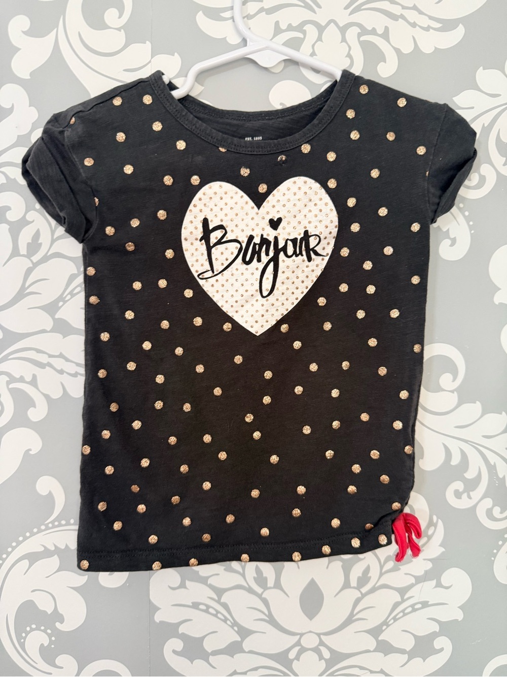 💫10/$25 • Osh Kosh Bonjour Heart Graphic Kids Tee - Black with Gold Dots